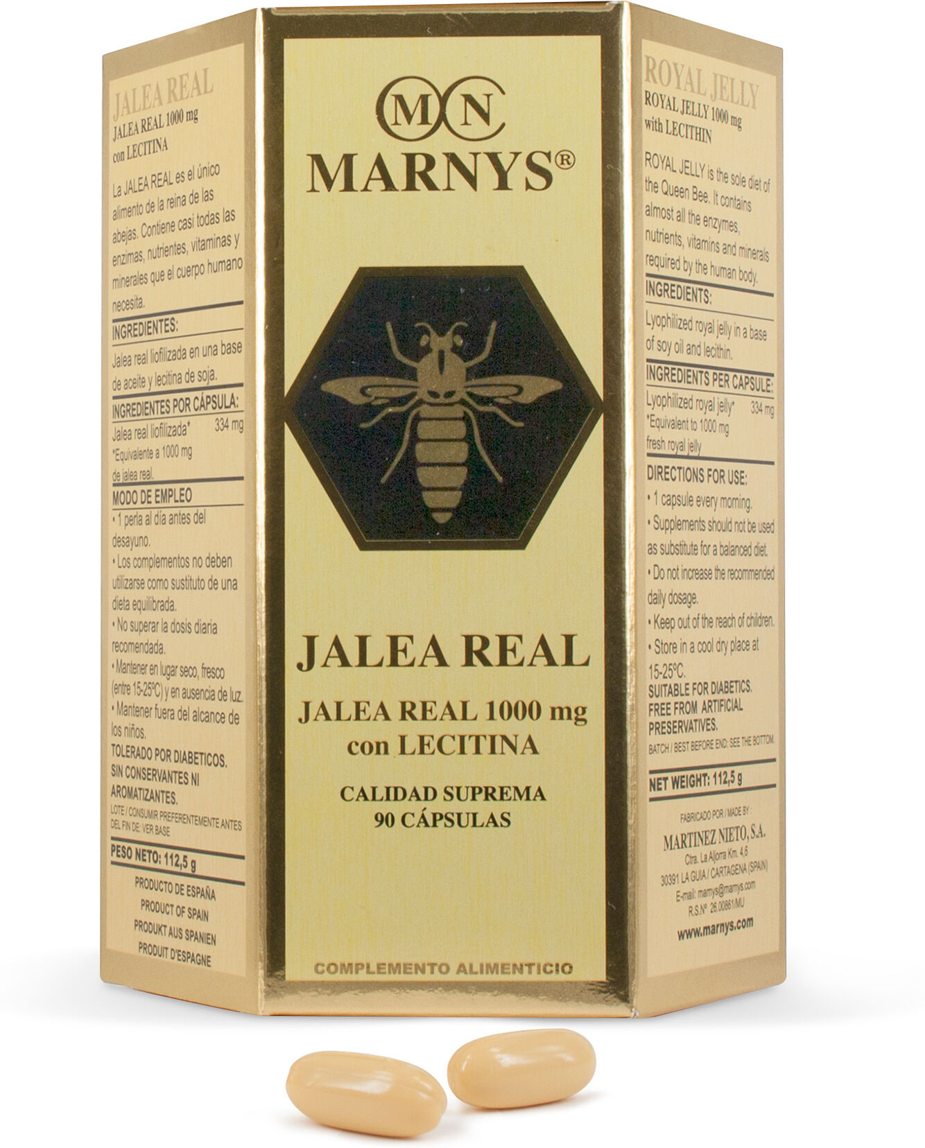 Marnys Royal Jelly and Lecithin 30 Capsules 90 Units
