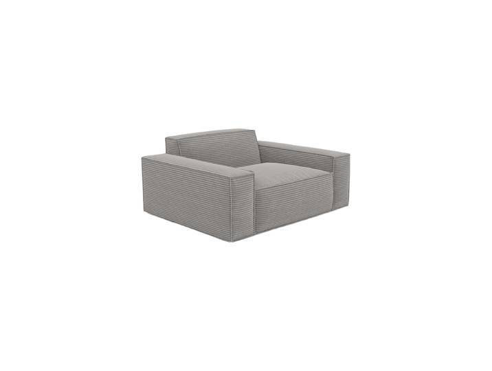 Design Loungesessel „Siena“, Cordsamt Cordsamt Hellgrau BLOOMINGLOFT Collection