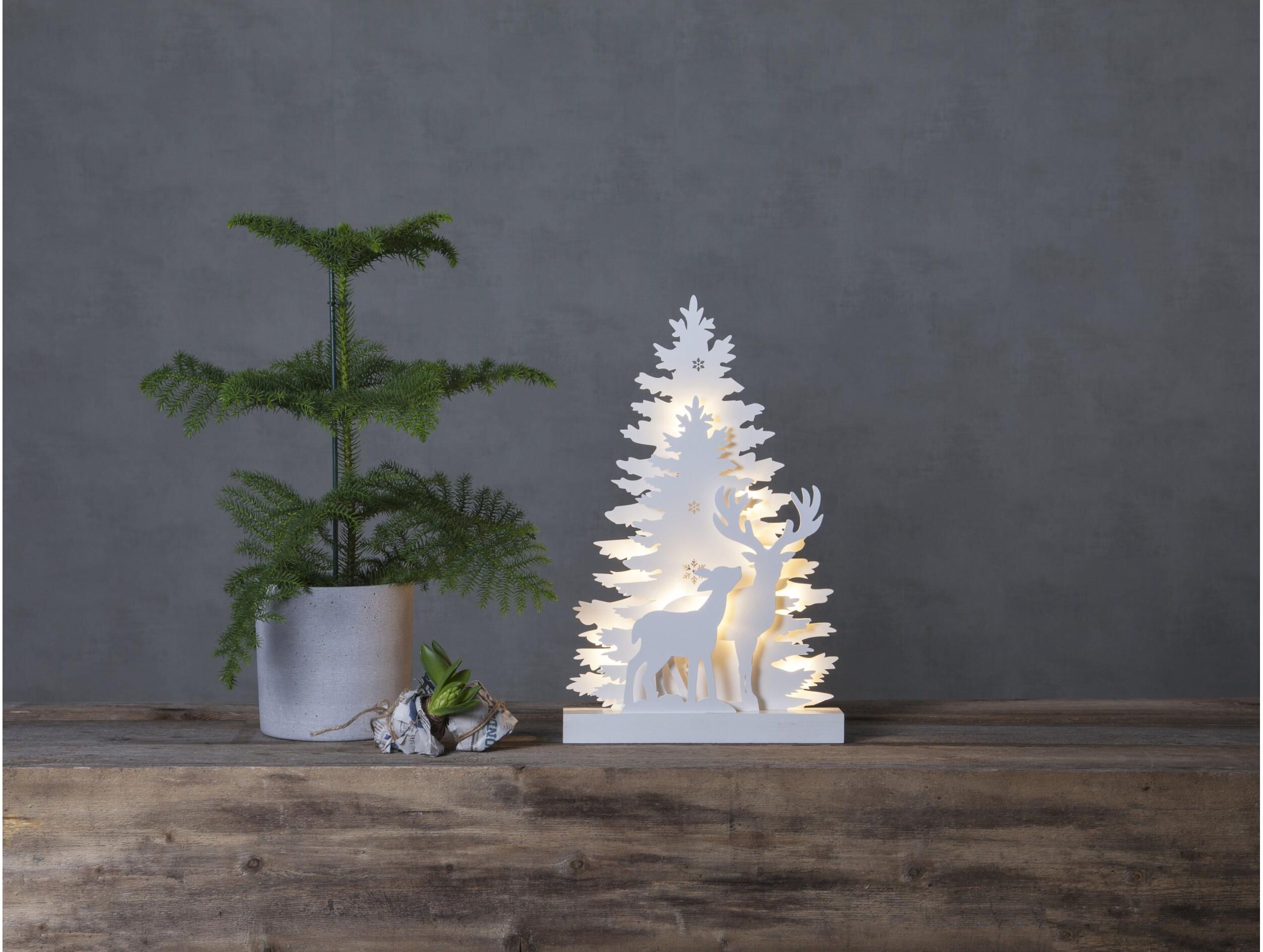 LED Dekofigur "LED Wald Fauna 44 cm", weiss (weiß), H: 44cm, PARFORCE TRADITIONAL HUNTING, Leuchten, LED Dekofigur weiß H: 44cm