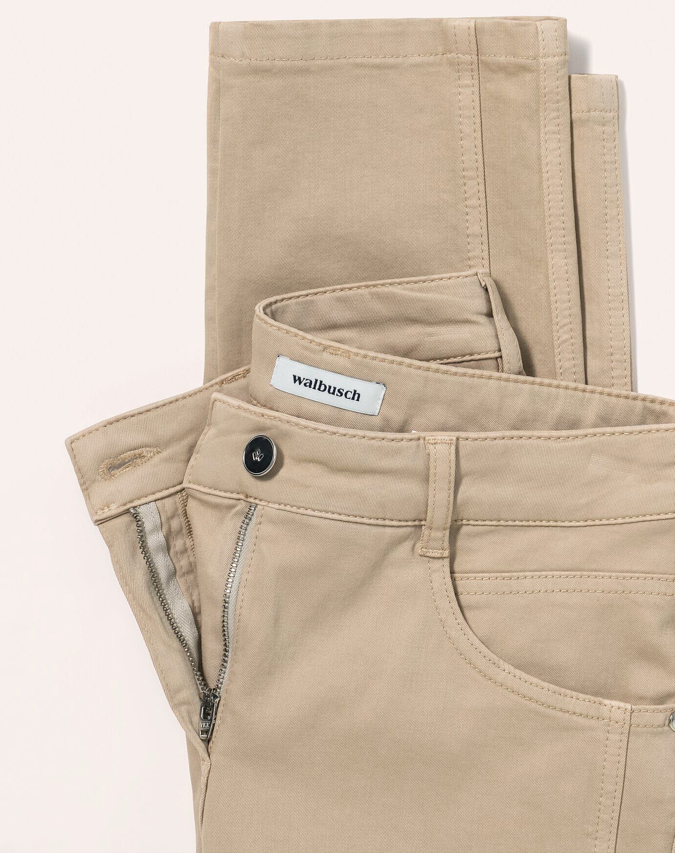 Walbusch 7/8-Baumwollhose Figurwunder, Regular Fit#normale Größen#Kurzgrößen, Farbe Beige, 52, mit Bauchweg-Funktion vorverlegte Seitennaht Damen