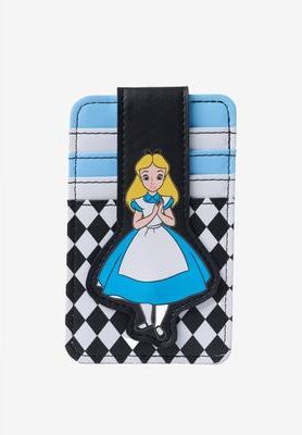 Women's Womens Disney Alice in Wonderland Card Holder Wallet Button Snap Closure by Disney in Black (Size ONE SIZE)