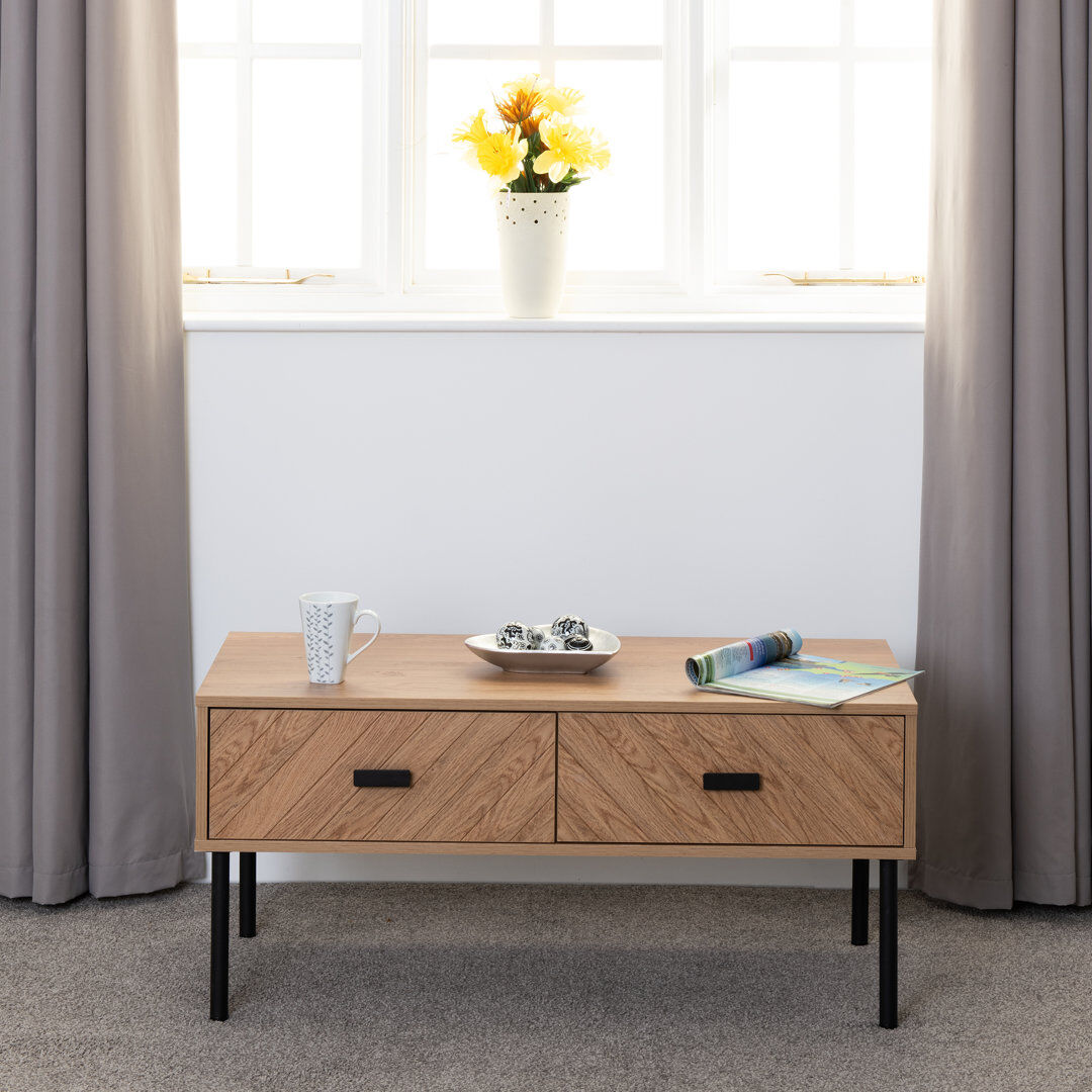 17 Stories Nicko Coffee Table with Storage Brown 46cm H X 100cm W X 49.5cm D