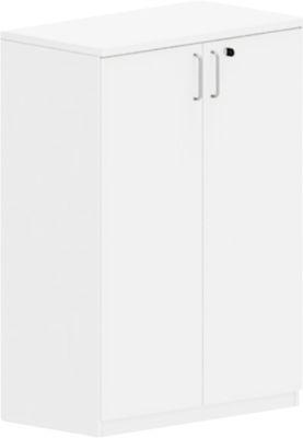 Flügeltürenschrank BEXXSTAR, 3 Ordnerhöhen, Holztüren, H 1155 mm, weiß