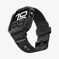 Spigen Rugged Armor Pro 2, matte black - Apple Watch 11 46mm, Smartwatch Zubehör, Schwarz