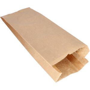 Papstar Seitenfaltenbeutel 37311, Papier, 130 x 350 x 70mm, braun, 1000 Stück