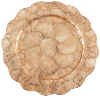 Saro Lifestyle "Capiz Shell Scalloped Charger Plates (Set of 4) - Decorative Table Chargers for Dining & Entertaining, 13"""