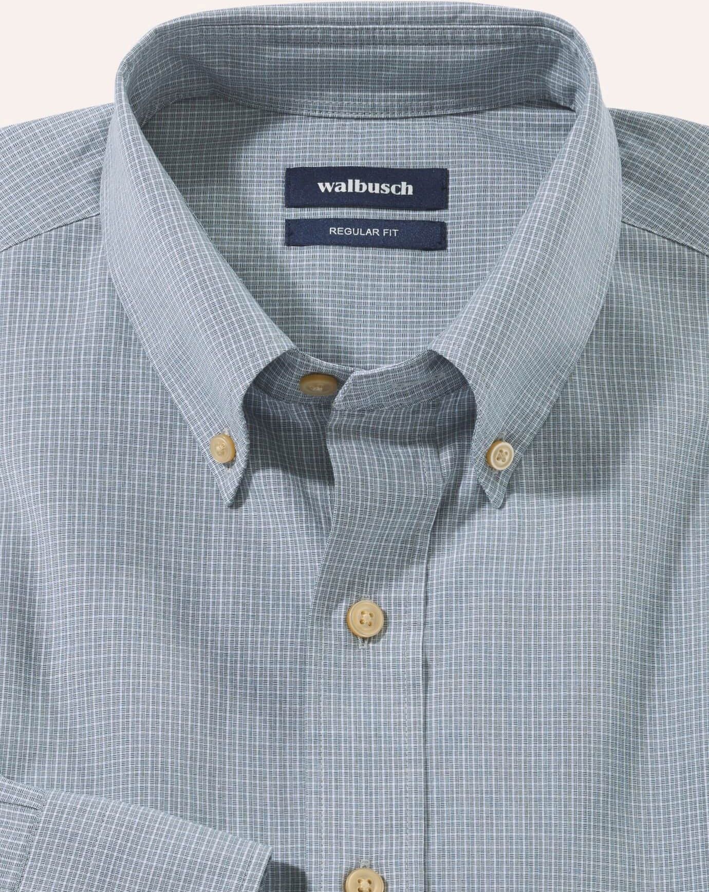Walbusch Hemd mit Kent-Kragen Button Down, Regular Fit#noch offen: Größenlauf, Farbe Grün, 39/40, Kent-Kragen Button-down soft gewaschene Baumwolle Herren