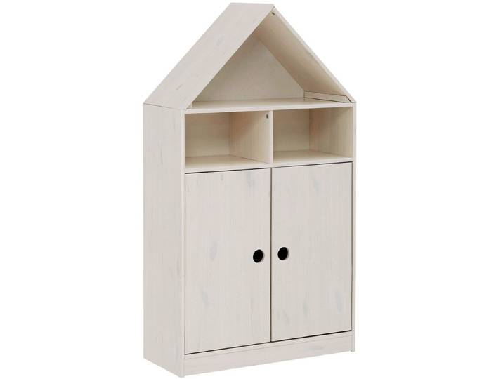 loft24 Kleiderschrank Allie Schrank mit 2 Türen in Hausoptik, Kiefer, Landhaus, Kindermöbel