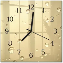 WANDUHR aus Glas 30x30 cm - Tropfen