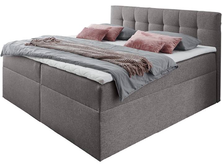 Boxbett HOME AFFAIRE, grau (taupe), B:182cm L:210cm, Komplettbetten