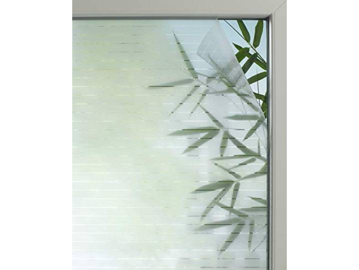 GARDINIA Statische Fensterfolie Line 25, Selbsthaftend, Blickschutz, Lichtdurchlässig, Haftet statisch ohne Kleber, 90 x 150 cm, Linien-Optik, Halbtransparent