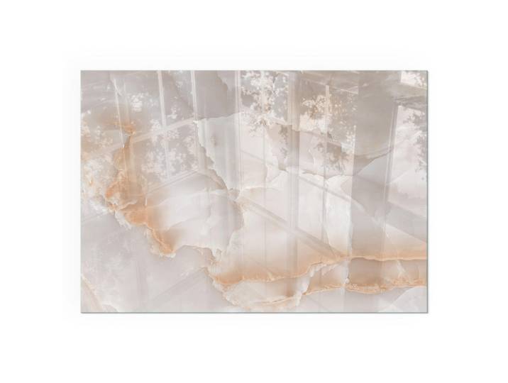 Tulup Kaminbodenplatte 100x70 cm - Natursteinmuster, Beige, Glas, Rechteckig, 100x70x0.4 cm, Elektrogeräte, Heizgeräte, Elektrokamine