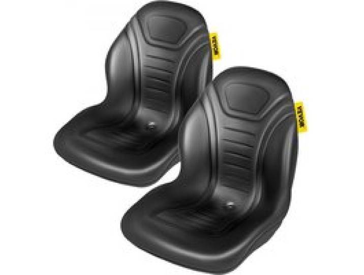 VEVOR Siège de Chariot Élévateur à Fourche, Lot de 2, Siège de Tracteur à Dossier Haut Compact en Vinyle Noir, avec Trous de Drainage, Siège Confortable pour Chargeur, Excavateur, Tondeuse à Gazon