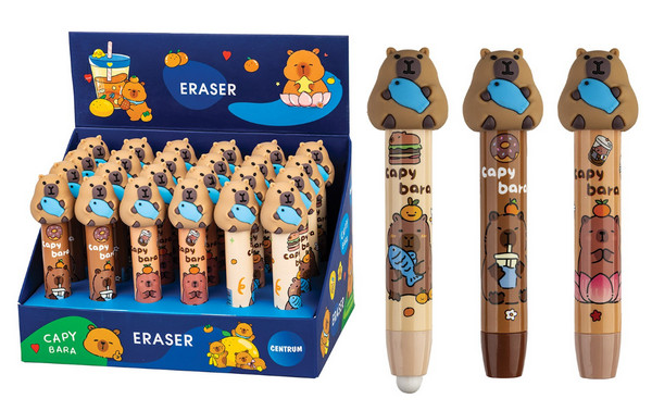 Capybara 81475 Mechanische Gum Pen met Drukknopmechanisme en Schattige Afbeeldingen