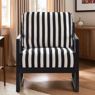 "30.7"" Fabric Mid-Century Modern Lounge Chair with Armrests and Wooden Frame and High-Density Sponge"