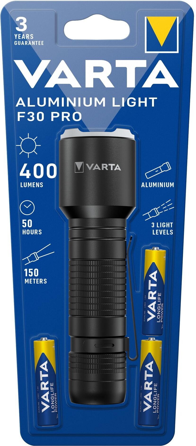 LED Taschenlampe VARTA "Aluminium Light", schwarz, Mobilleuchten, LED Taschenlampe schwarz Einheitsgröße