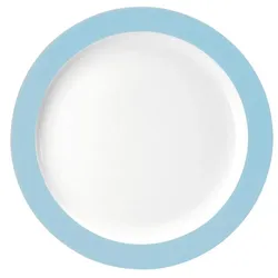 COLOURS Menüteller (mit Fahne) - (Ø 25,5 cm) - Hellblau, 6er Set