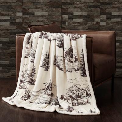 Indigo Hill by HiEnd Accents Campfire Sherpa Fleece Throw, 1PC or 3PC