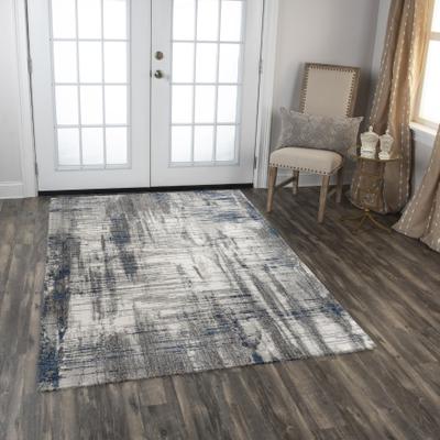 Alora Decor Antonela Transitional Gray and Blue Hash Recycled Polyester Area Rug