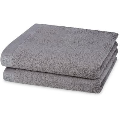 Handtücher ROSS "Doubleface, Uni/Streifen", grau, B:50cm L:100cm, Frottier, Baumwolle, Handtücher, aus feinster Baumwolle