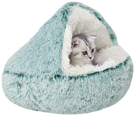 Ibenzoa Donut-huisdierbed voor katten en kleine honden, rond pluche bed met PP-katoen vulling, Diameter: 50 cm of 65 cm