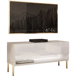TV-SCHRANK CALANTE 90 cm auf geraden goldenen Chrom-Beinen