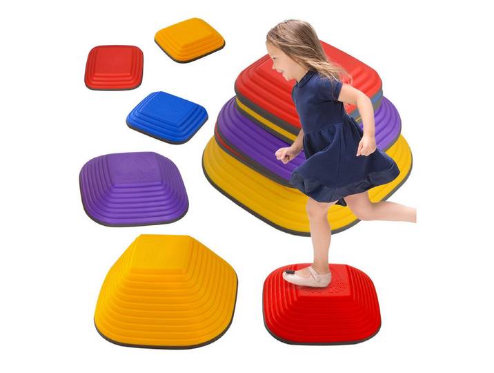 FELIXLEO Stapelspielzeug Balance Trittsteine für Kinder, 6 Teile, Rutschfest, (1-tlg)
