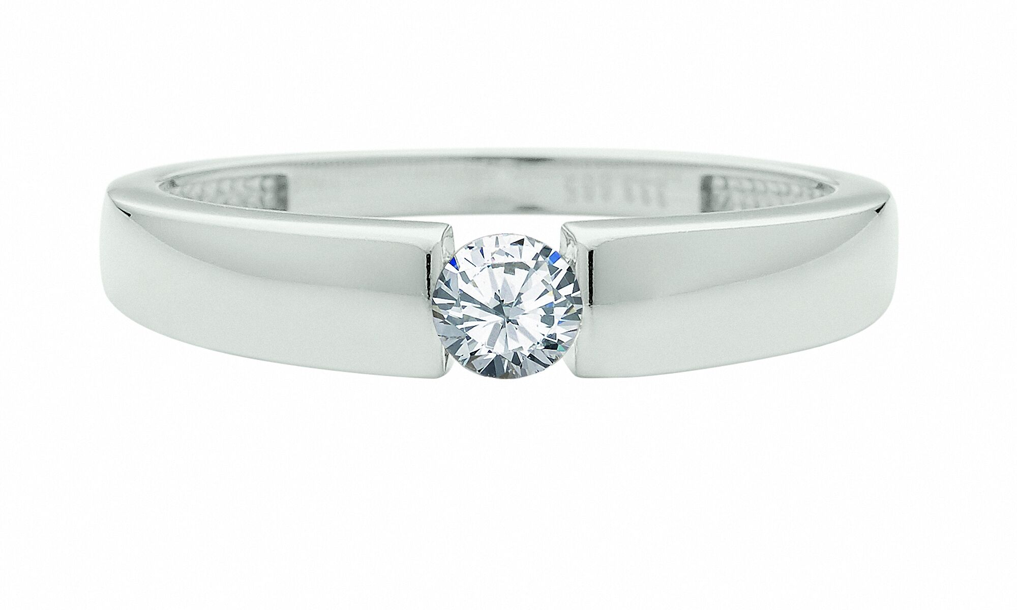Solitärring ADELIA´S "Solitärring 585 Weißgold ( 14K ) mit Zirkonia" Gr. 56, silber, Fingerringe, Damen, 56, Gold, Goldring Diamant