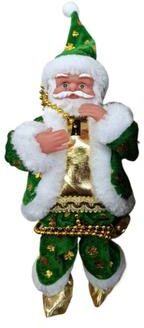 Modern Mode Marketplace Christmas Decorations Santa Claus Doll With Light Music, Santa Claus Climbing Beads, Family Party Decorations Christmas green