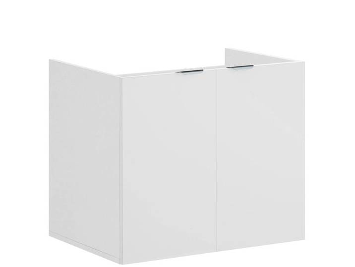 Atlas-meuble Sous-vasque Mural Avec 2 Portes Aspect Bois Blanc