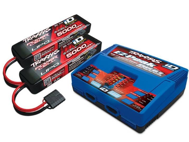 Traxxas Spielzeug-Auto Traxxas DUAL EZ-Peak Plus-Lader 2972G + 2x 3S Lipo 5000mAh 2872X, (3-tlg)