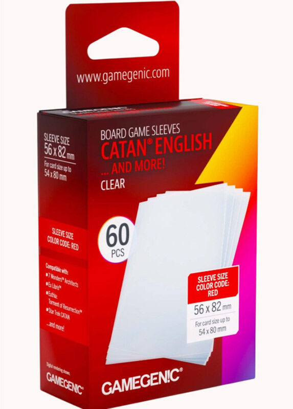 Gamegenic GG : Board Game Sleeves CATAN English Clear 56x82