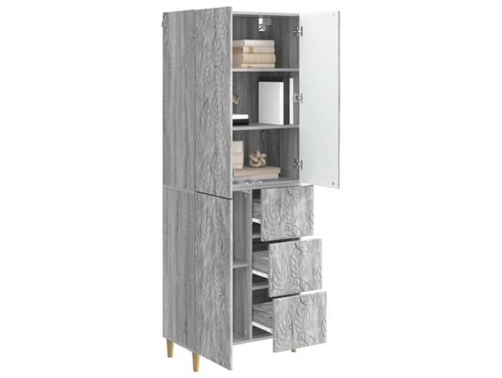 KTHLBRH Schrank mit 3 Einlegeböden und 3 Türen und Schubladen Platzsparendes Design, Verwendung im Innen- und Außenbereich, modulare Konfiguration, Montage erforderlich