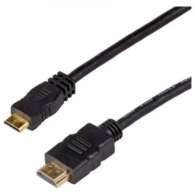 Akyga Anschlusskabel HDMI-A Stecker, HDMI-Mini-C Stecker 1m Schwarz AK-HD-10M HDMI-Kabel