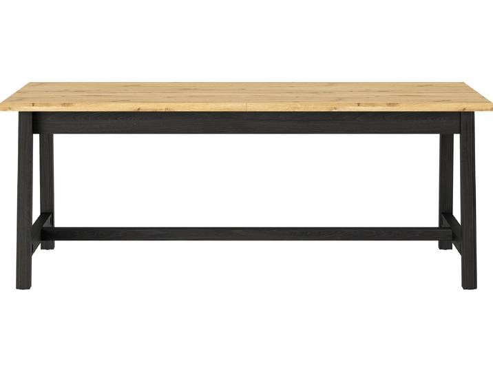 Esstisch GAMI Sequoia , schwarz (schwarz, eiche artisan), B:204cm H:78cm T:91cm, Tische, Esstisch, Wohnzimmer-Programm in Landhaus- und Industrial-Dekor