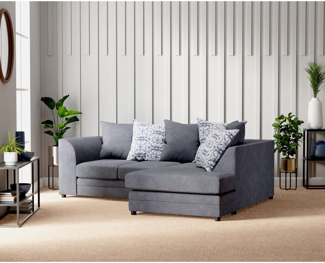 Wade Logan Ellaria Missy 3 Seater Corner Sofa Navy 84cm H X 215cm W X 166cm D