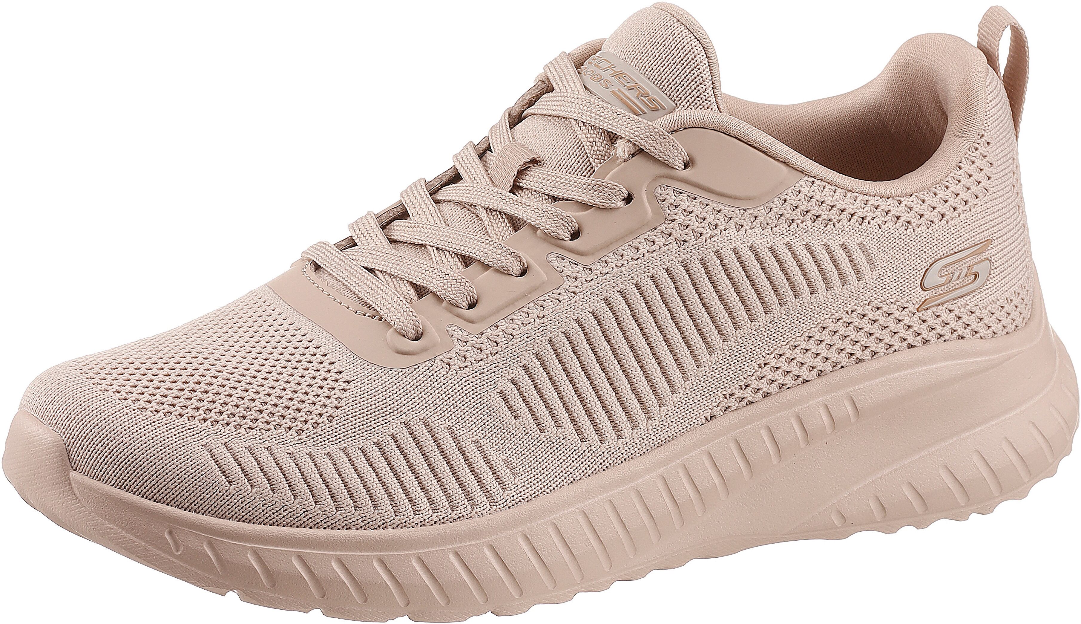 Sneaker SKECHERS "BOBS SQUAD CHAOS FACE OFF", Damen, Gr. 39, Textil, beige, Schuhe Sneaker, Freizeitschuh, Halbschuh, Schnürschuh mit Komfort-Innensohle beige 39, Textil