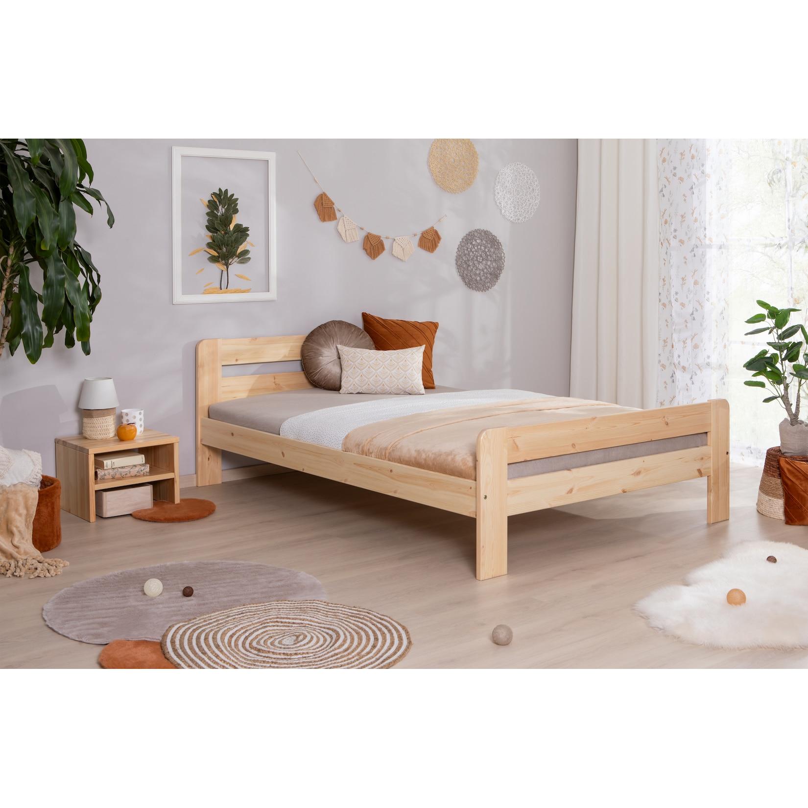 TiCAA Einzelbett Doppelbett Bert Kiefer Natur aus Massivholz