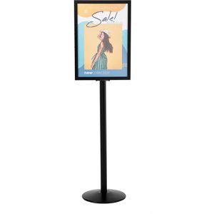 Update-Displays Infoständer aus Aluminium, schwarz, A2, 156 cm Höhe, beidseitig