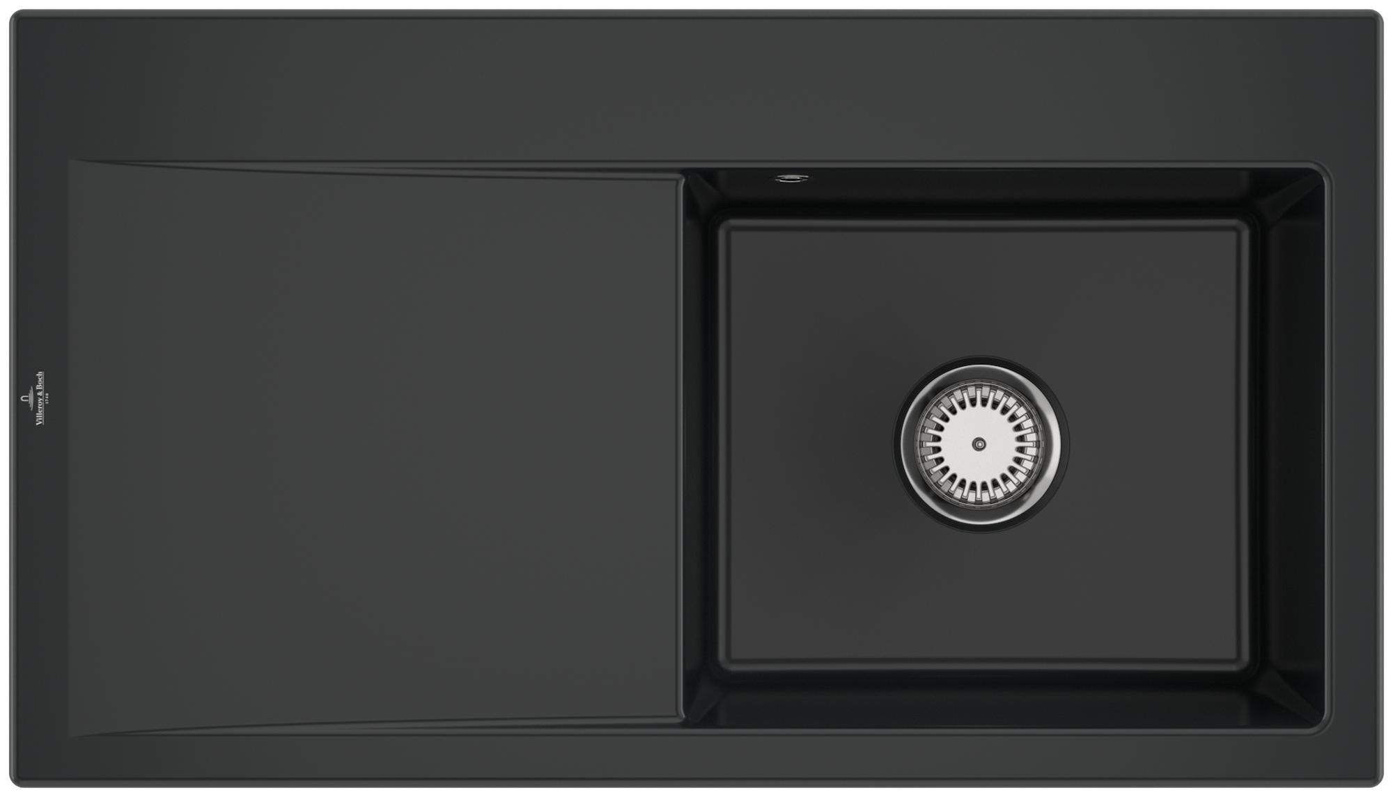 Villeroy & Boch 335101R7 Subway Style 50 Keramikspüle Einbauspüle Pure Black Keramik Handbetätigung - inkl.
