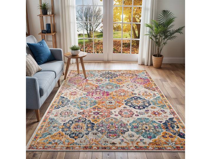 Teppich LIVABLISS CUZCO , orange, B:160cm H:11,4mm L:220cm, Polyester, Polypropylen (PP), Teppiche, Teppich