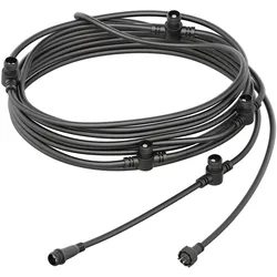 ledscom.de 6-fach Verteiler für Stecksystem NEMO (IP44), 5,1 m, schwarz