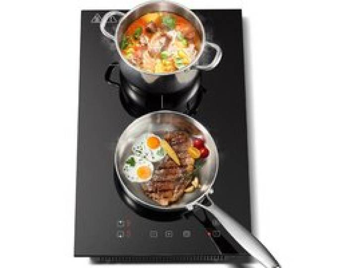 Plaque de Cuisson Électrique 2 Feux 3300W - Commande Tactile avec Minuterie 1-99 min