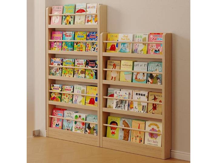 Étagère à livres en bois massif, sur pied, murale, multi-niveaux, pour rangement domestique, étagère fine à placer derrière la porte