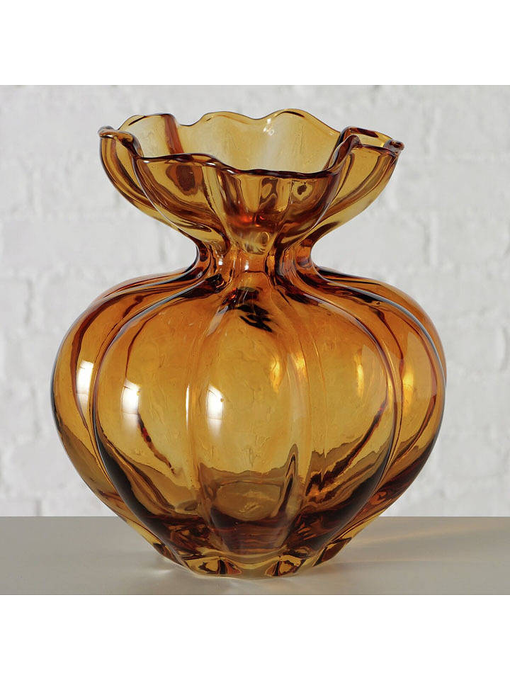 Boltze Vase "Blossa" in Hellbraun - (H)17 x Ø 16 cm - onesize