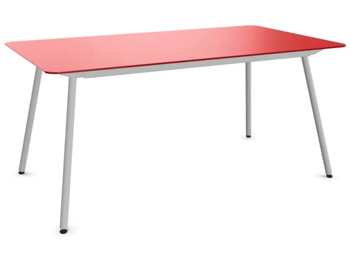Glasfaser-Tisch Locarno Edge von Schaffner / Farbe: Rot / Grösse: 160 x 90 cm