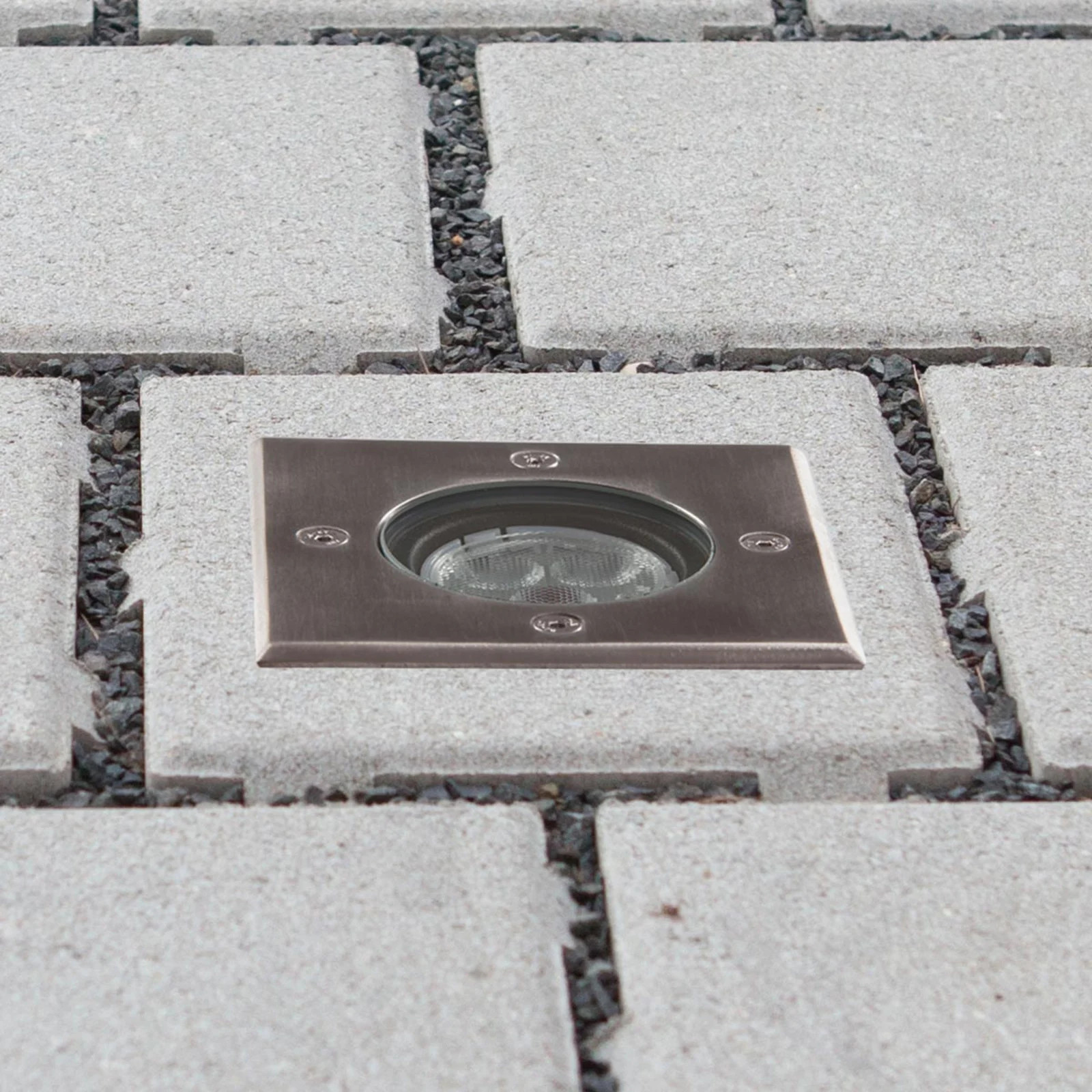 Lucande Ava LED Begraven Spot Steel - Vierkante Inbouwspot voor de Tuin