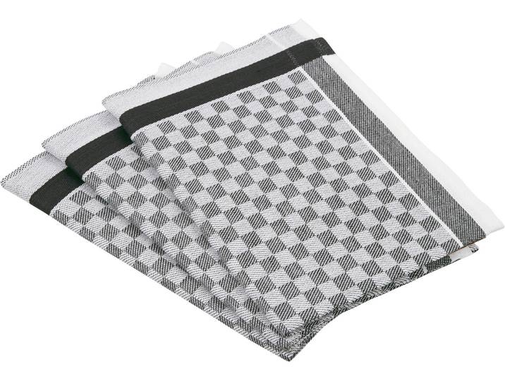 Geschirrtuch ROSS Exclusiv , schwarz, B:50cm L:70cm, 50% Baumwolle, 50% Leinen, Geschirrtücher, Geschirrtuch, Karofond, 50x70 cm