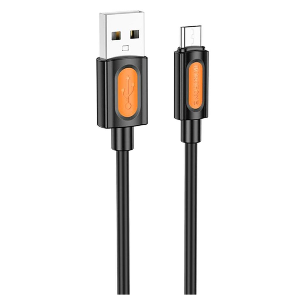Borofone - Data Cable Silicone Series (BX114) - USB to Micro-USB, Silicone, 2.4A, 1m - Black (1 m, 18 W) (61750974)