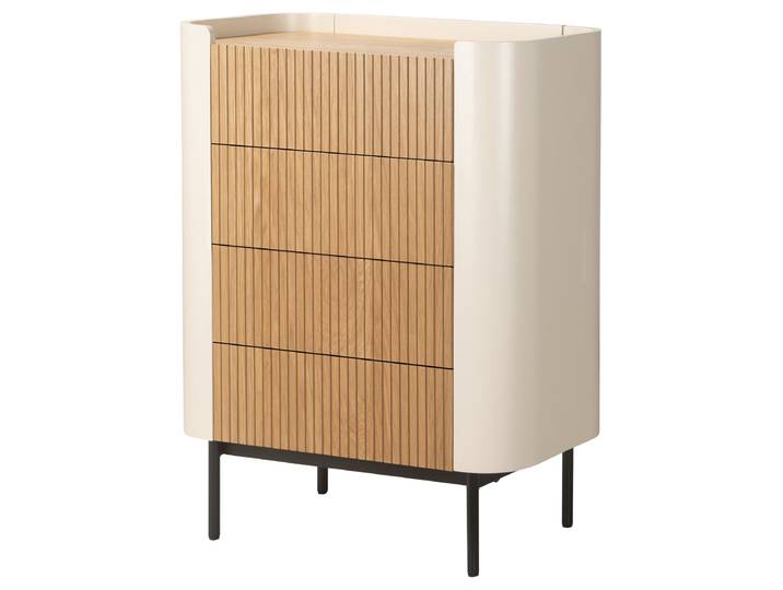 Commode EKKOR 104cm Beige/Cachemire/Chêne